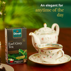 Dilmah close-up of a single tea bag highlighting filter texture and aroma