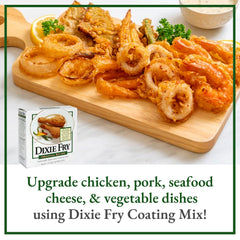Dixie Fry breaded chicken close-up highlighting crispy golden crust