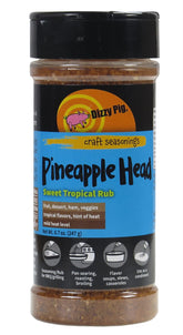 Dizzy Pig front packaging showing label and 8oz shaker, highlights natural ingredients