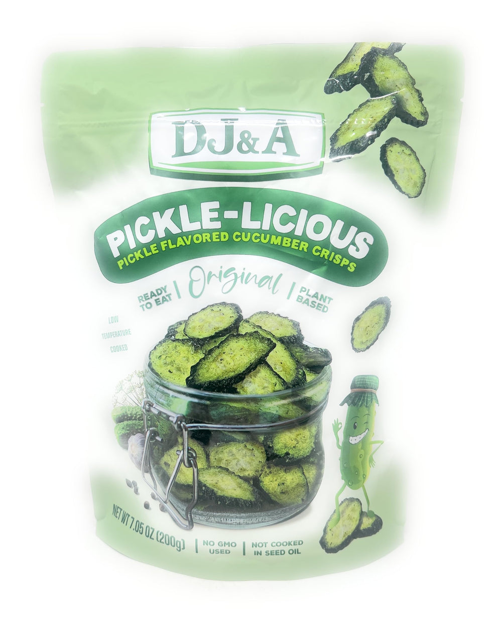 DJ&A front packaging showing resealable 7.05oz bag and branding benefit portability