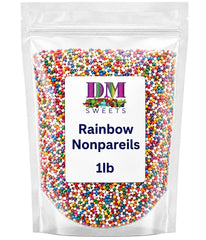 DM Sweets close-up of nonpareil beads highlighting crisp texture and vivid color