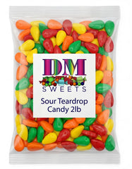 DM Sweets close-up of crunchy sour coating, emphasizes instant tang and texture
