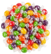 DM Sweets front of bag showing colorful assorted fruit hard candy and easy sharing