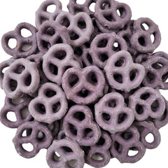 DM Sweets front package showing blueberry yogurt pretzels, appealing snack gift