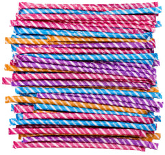 DM Sweets front packaging showing bulk 120 count bag and colorful straws for easy party prep