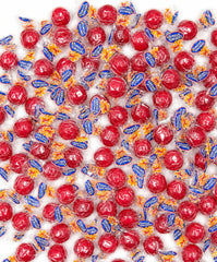DM Sweets front packaging showing 100-piece bag and vibrant red candies benefit: clear product info