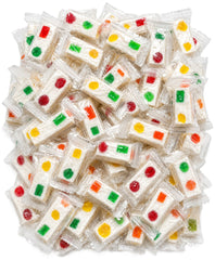 DM Sweets front packaging showing 30-piece bag and colorful candy benefits sharing