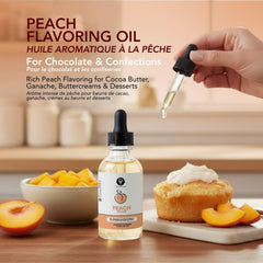 Dolce Flav bottle beside a teaspoon showing 2 oz scale for size and portioning clarity