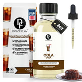 Dolce Flav front label on 2 oz bottle showing product clarity and authentic cola benefit