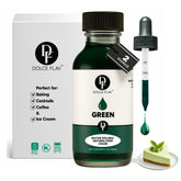 Dolce Flav bottle front view showing 2oz green apple color, bright consistent tint