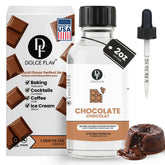 Dolce Flav front bottle showing packaging and concentrated chocolate flavor benefit