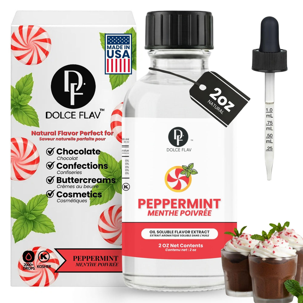 Dolce Flav front bottle showing label and size for clear identification and benefits