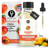 Dolce Flav 2oz front label showing product and bright mango flavor benefit