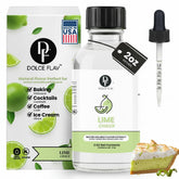 Dolce Flav front label showing 2 oz lime extract and kosher mark benefit