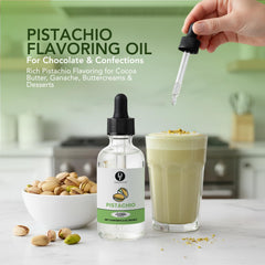 Dolce Flav close-up label reading natural pistachio extract and ingredients