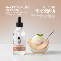 Dolce Flav peach extract blended into syrup, highlighting authentic peach aroma