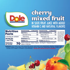 Dole close-up of fruit texture highlighting cherries and mixed fruit, natural freshness