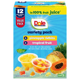 Dole front packaging showing 12 fruit bowls and grab-and-go convenience