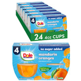Dole front packaging showing 24-count mandarin orange cups for quick snacking