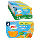 Dole package front showing 24-pack of mandarin orange cups and convenience