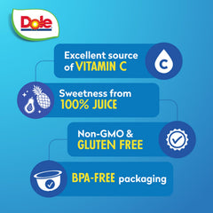 Dole close-up of pineapple chunks highlighting natural fruit quality