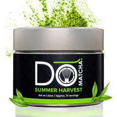 DoMatcha front tin showing compact 2.82-ounce packaging and portability