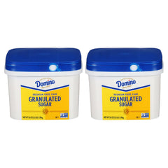 Domino front packaging showing two easy-baking tubs with clear brand benefits