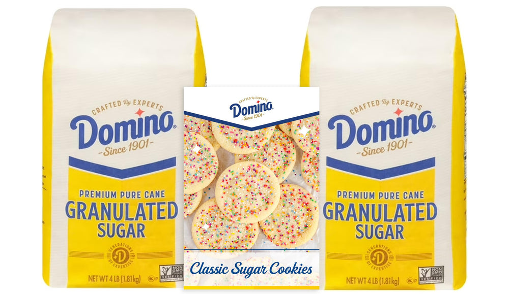 Domino front packaging showing clear label and easy storage benefits
