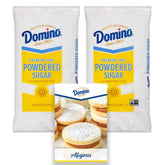 Domino front packaging showing 2 lb bag and clear label for easy identification and storage