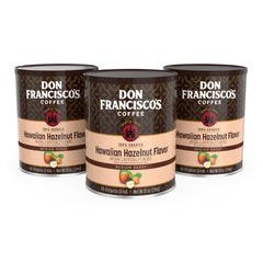 Don Francisco's front can showing Hawaiian Hazelnut flavor and clear branding for shelf appeal