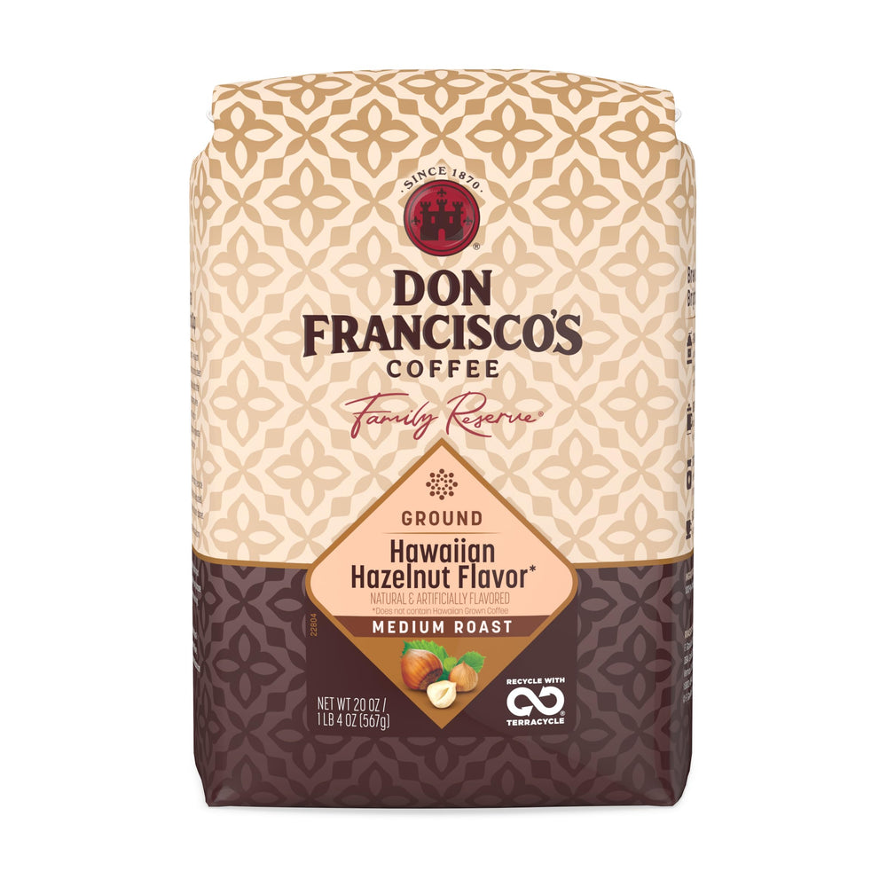 Don Francisco's front packaging showing 20 oz bag and flavor benefit