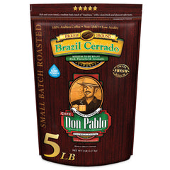 Don Pablo 5 lb front packaging showing bag and brand benefits