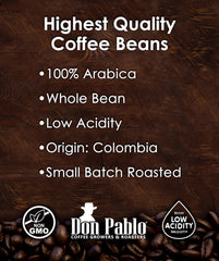 Don Pablo beans ground and poured for pour-over brewing with balanced extraction