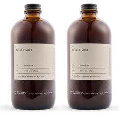 Dona Chai front packaging showing two bottles and clear branding for convenience