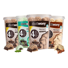 Don't Worry double chocolate front packaging showcasing guilt-free flavor