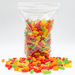 Donty-Tonty cross-section of jelly bean showing chewy center and soft shell texture benefit
