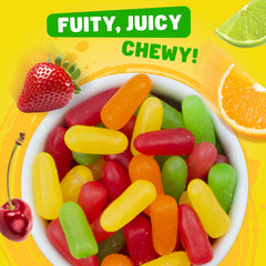 Donty-Tonty close-up of mixed jelly beans highlighting vibrant fruit colors and appeal