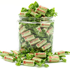 Pile of individually wrapped Donty-Tonty candies in transparent wrappers, convenient for sharing