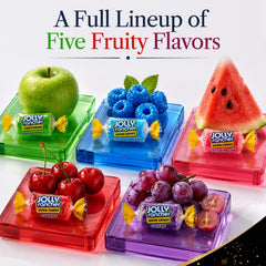 Donty-Tonty close-up of mixed Jolly Ranchers colors highlighting vivid fruit flavors