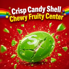 Donty-Tonty SKITTLES colorful candies close-up highlighting crisp shell and chewy center