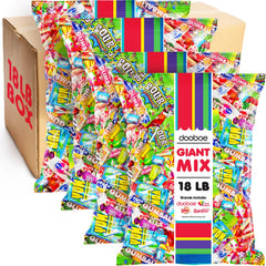 Dooboe front packaging showing the full 18 lb assortment and easy grab-and-serve convenience