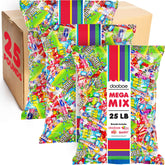 Dooboe front packaging showing 25-pound wholesale Halloween candy assortment, convenient supply