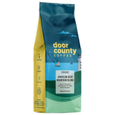 Door County Coffee bag front showing Jamaican Blue Mountain branding and premium look