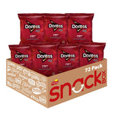 Doritos pack front showing 72 count and reduced fat benefit