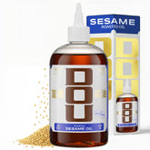 Dou by Uncle Chen front bottle view showing pure toasted sesame oil and rich color