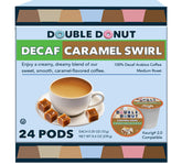 Double Donut front box showing caramel swirl design and 24 capsules benefit convenience