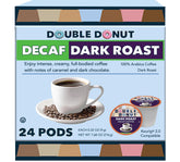 Double Donut front packaging showing bold decaf roast and recyclable pod benefit