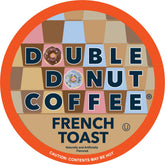 Double Donut Coffee front packaging showing 24 pods and French Toast flavor benefit convenience
