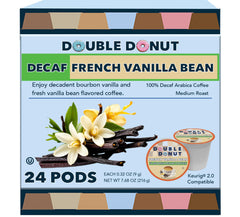 Double Donut front packaging showing 24-count pods and flavor benefits