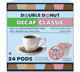 Double Donut front packaging showing 24 recyclable pods and product branding benefits